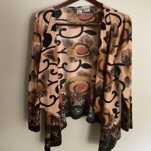 Ladies TAKE TWO Shawl/Cover up Floral Multi Color Size Large